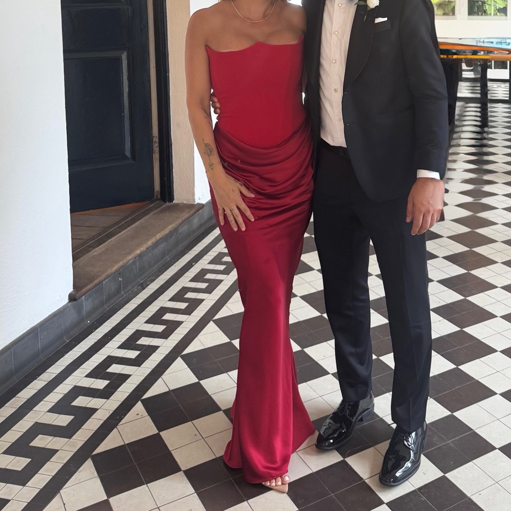 House of CB Red Strapless Dress
